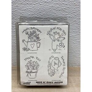 1996 Stampin Up Nice And Easy Notes Set Of 8 Rubber Stamps